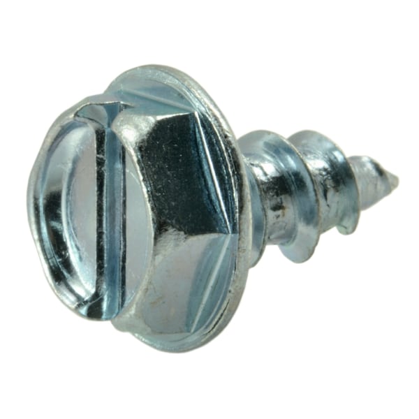 Midwest Fastener Sheet Metal Screw, #10 x 3/8 in, Zinc Plated Steel Flange Hex Head Slotted Drive, 100 PK 02933 - main